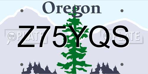 Z75YQS Oregon License Plate