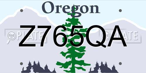 Z765QA Oregon License Plate