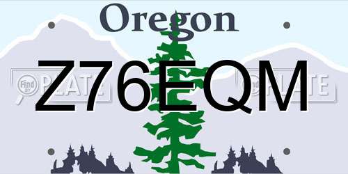 Z76EQM Oregon License Plate