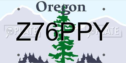 Z76PPY Oregon License Plate