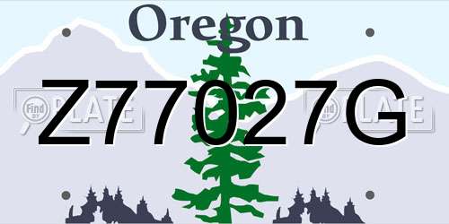 Z77027G Oregon License Plate