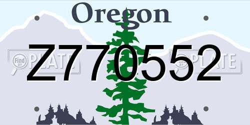 Z770552 Oregon License Plate