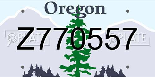 Z770557 Oregon License Plate