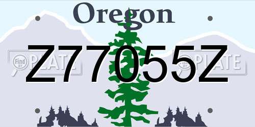 Z77055Z Oregon License Plate