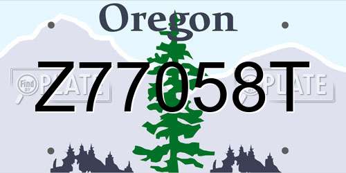 Z77058T Oregon License Plate