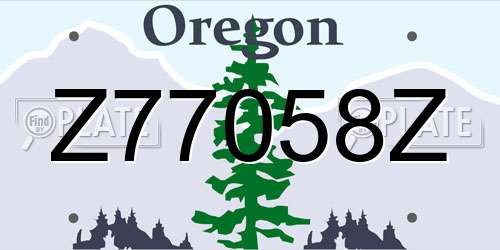 Z77058Z Oregon License Plate