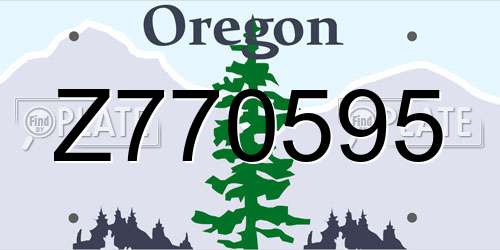 Z770595 Oregon License Plate