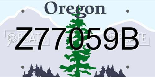 Z77059B Oregon License Plate