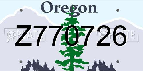 Z770726 Oregon License Plate