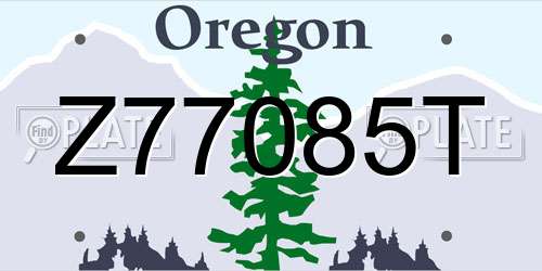 Z77085T Oregon License Plate
