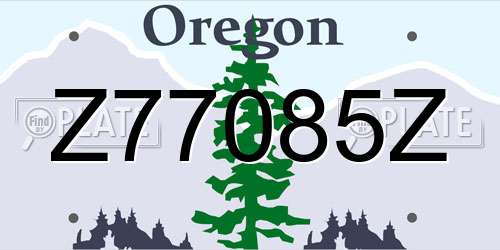 Z77085Z Oregon License Plate