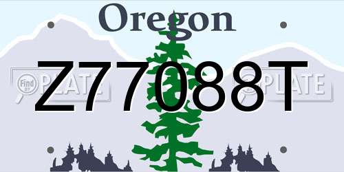 Z77088T Oregon License Plate