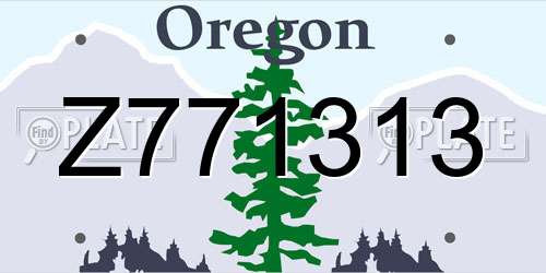 Z771313 Oregon License Plate