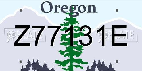 Z77131E Oregon License Plate
