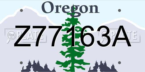 Z77163A Oregon License Plate