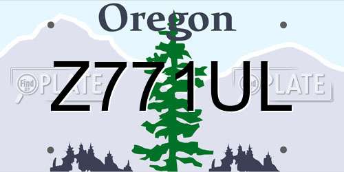 Z771UL Oregon License Plate