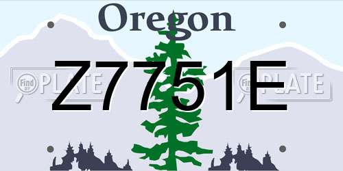 Z7751E Oregon License Plate