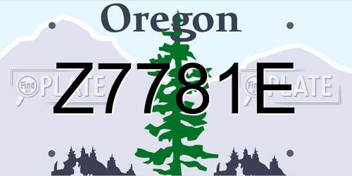 Z7781E Oregon License Plate