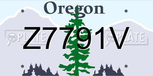 Z7791V Oregon License Plate