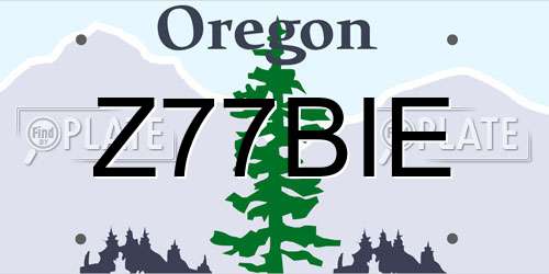 Z77BIE Oregon License Plate