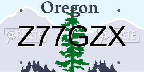 Z77GZX Oregon License Plate