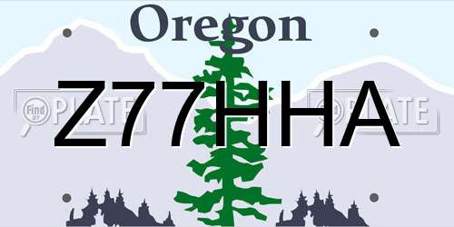 Z77HHA Oregon License Plate