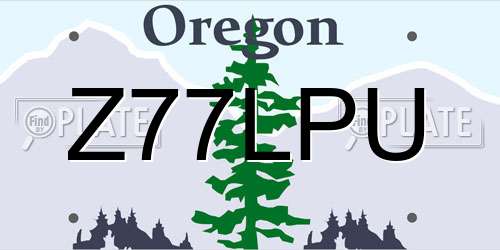 Z77LPU Oregon License Plate