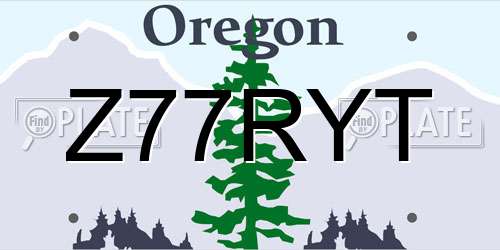Z77RYT Oregon License Plate