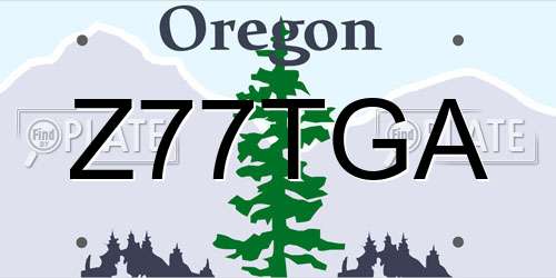 Z77TGA Oregon License Plate