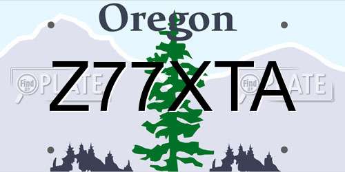 Z77XTA Oregon License Plate