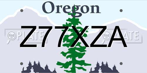 Z77XZA Oregon License Plate