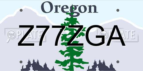 Z77ZGA Oregon License Plate