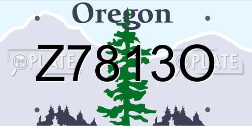 Z7813O Oregon License Plate