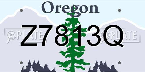 Z7813Q Oregon License Plate