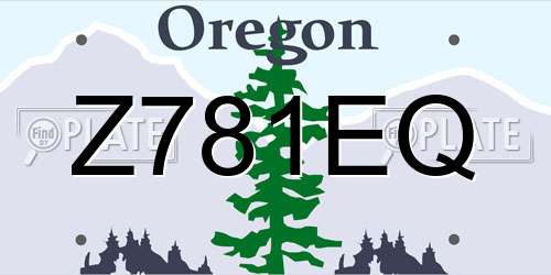 Z781EQ Oregon License Plate