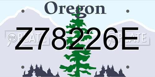 Z78226E Oregon License Plate