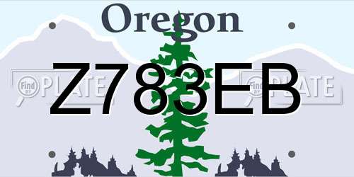 Z783EB Oregon License Plate