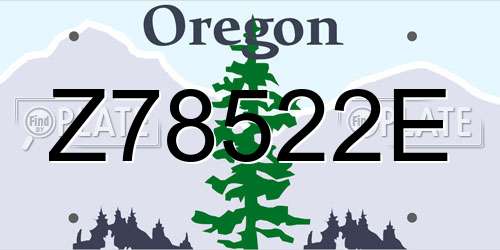 Z78522E Oregon License Plate