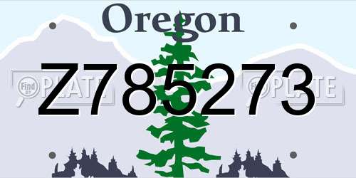 Z785273 Oregon License Plate
