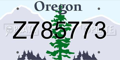 Z785773 Oregon License Plate