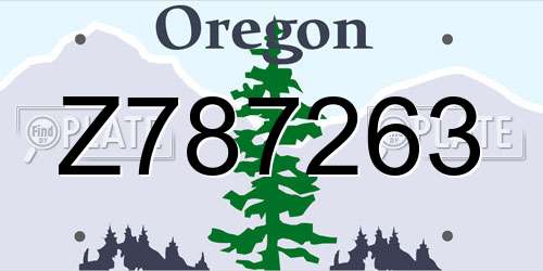 Z787263 Oregon License Plate