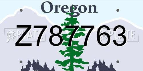 Z787763 Oregon License Plate