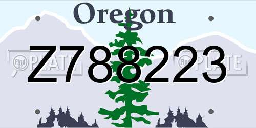 Z788223 Oregon License Plate