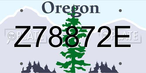 Z78872E Oregon License Plate