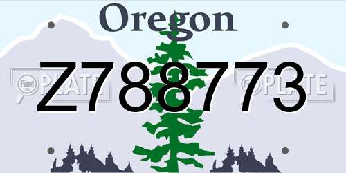 Z788773 Oregon License Plate