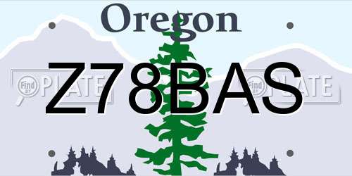 Z78BAS Oregon License Plate