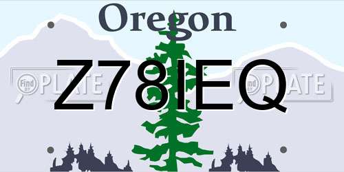 Z78IEQ Oregon License Plate