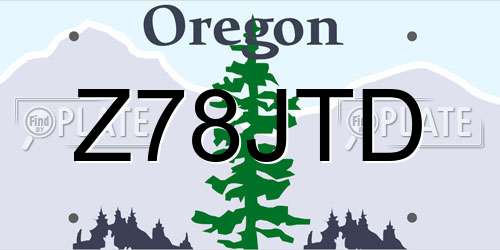 Z78JTD Oregon License Plate