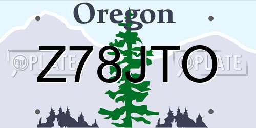 Z78JTO Oregon License Plate