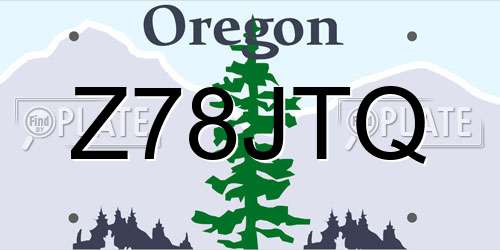 Z78JTQ Oregon License Plate